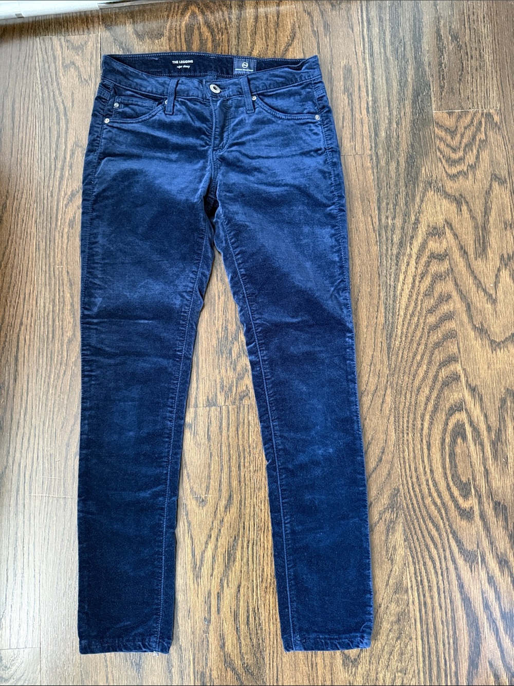 AG Adriano Goldschmied Navy Skinny Corduroy Pants